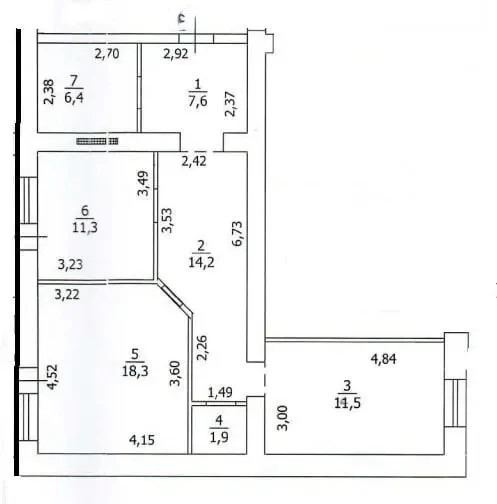 2-комнатная квартира, 78 м² — фото 6